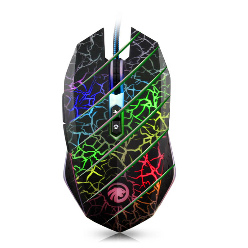 Wrangler backlit 7D 800-2000DPI wired mouse Optical Gaming Mouse with Braided wire